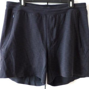 EUC Lululemon Mens Shorts Large Black Draw String 35 Waist 6" Inseam Stretch